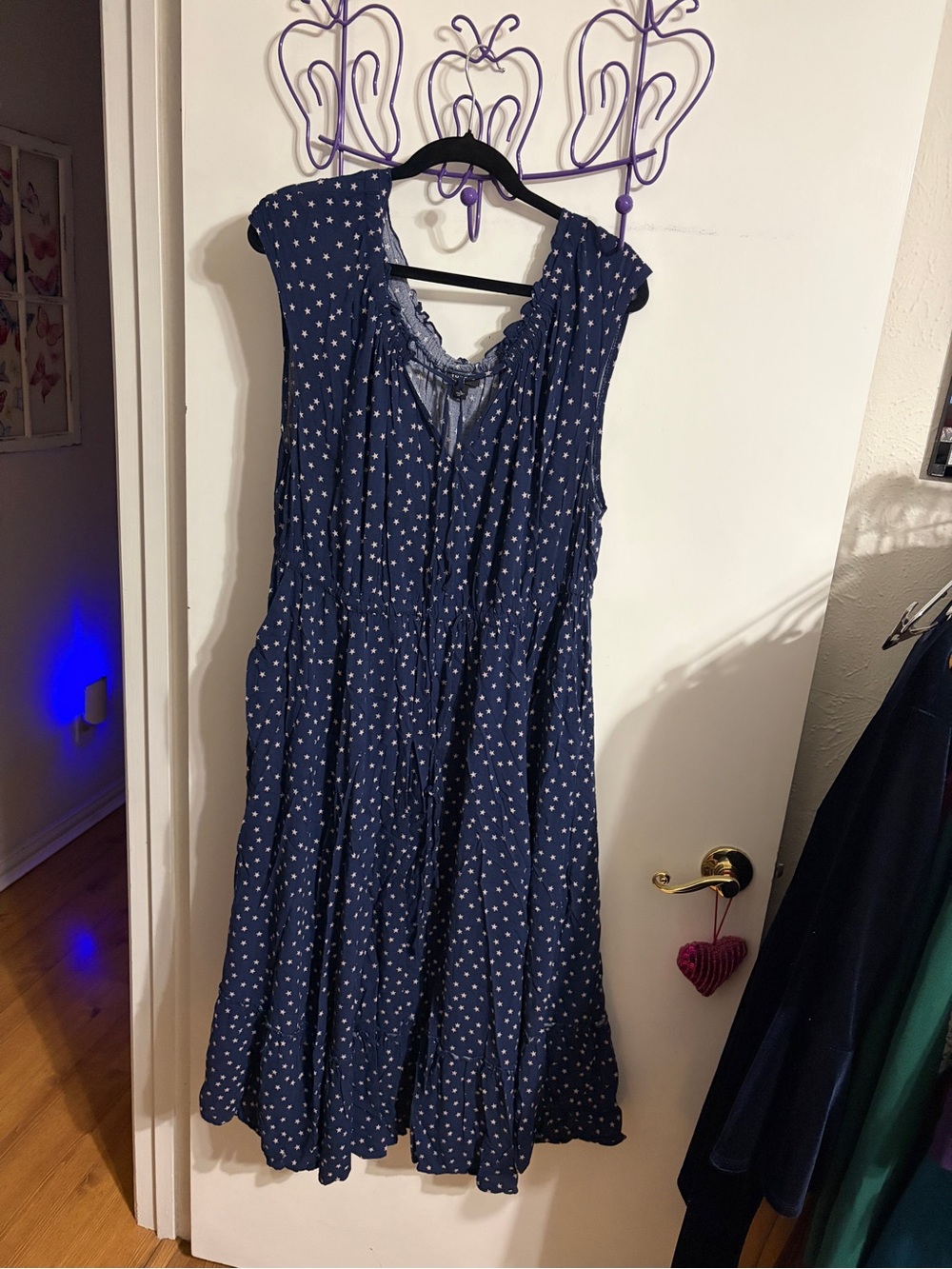 🥳 3 torrid Navy Star Print Almost Maxi Dress - Picture 3 of 15